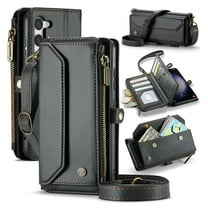 Crossbody for Samsung Galaxy S23 Plus Case Wallet【RFID Blocking】with 10-Card Holder Zipper Bills Slot, Soft PU Leather Magnetic Shoulder Wrist Strap for Galaxy S23 Plus Wallet Case Women, Black