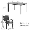 thumbnail image 3 of Outsunny 5PCs Outdoor Dining Set w/ 4 Stackable Chairs & Tempered Glass Top, 3 of 10