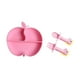 thumbnail image 4 of Plato De Silicona Con Ventosa Para Vajilla, Plato Compacto Para Comida Para La Mesa, Para Niños Pequeños, Color Rosa Y Manzana A Manzana rosa A, 4 of 8