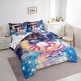 thumbnail image 3 of Homewish Cute Cartoon Axolotl 7 Pieces Bedding Comforter Set,Gold Stars Moon Full Bedding Set,Pink Blue Yellow Fitted Sheet Flat Sheet For Girls,Ultra Soft Home Decor Reversible, 3 of 8