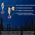 thumbnail image 2 of Gem Stone King 14K Yellow Gold Purple Amethyst and Lab Grown Diamond Earrings for Women | 1.00 Cttw | Gemstone February Birthstone | Round 5MM, 2 of 6