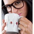 thumbnail image 2 of 3dRose, Cute Red Hearts On A Heart Beat Illustration, 11oz Mug, 2 of 7