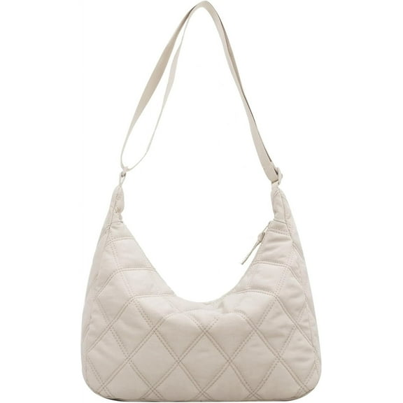 Kukuzhu Quilted Tote Bag for Women, Soft Puffer Tote Bag Lightweight Quilted Purse Cloud Pleated Shoulder Bag Handbag