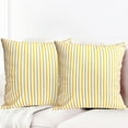 thumbnail image 2 of Decorative Throw Pillow Covers Set of 2 Chrome Yellow Pillow Covers 20x20 inch Throw Pillow Cases Linen Square Pillow Case,Farmhouse Outdoor Striped Pillow Covers for Couch Sofa Living Room, 2 of 6
