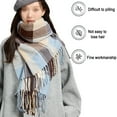 thumbnail image 2 of Blanket Scarf Plaid Long Warp Shawls Fashion Tartan Knit Winter Warm Lattice Scarves-grey, 2 of 5