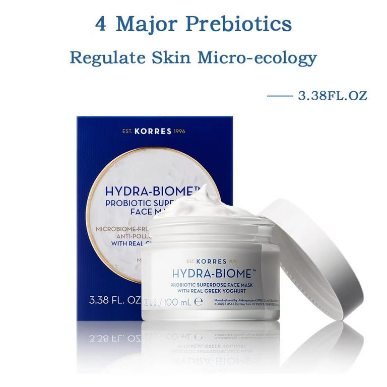 Voksen sekstant svovl Korres HYDRA-BIOME Probiotic Superdose Face Mask With Real Greek Yoghurt -  3.38 fl oz - Walmart.com
