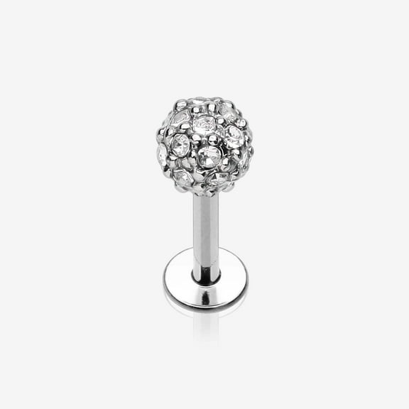 Pave Sparkle Full Dome Top Steel Labret