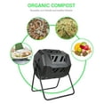 thumbnail image 2 of Composteur de 43 Gallons, Composteur à Double Chambre Extérieure, Bac à Compost Rotatif, Noir, 2 of 7