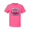thumbnail image 2 of Wild Bobby Tougher Than Cancer Football Paint Splatters Breast Cancer Awareness Men Tee, Neon Pink, 5X-Large, 2 of 6
