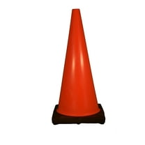 Cortina Traffic Cone, Vinyl with Black Base 03-500-07, 28" Height, Red/Orange CA1