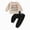 H169-Beige, variant on TOWED22 Infant Baby Boy Fall Clothes Long Sleeve Sweatshirt Pant Toddler Winter Outfits Set 2 Piece