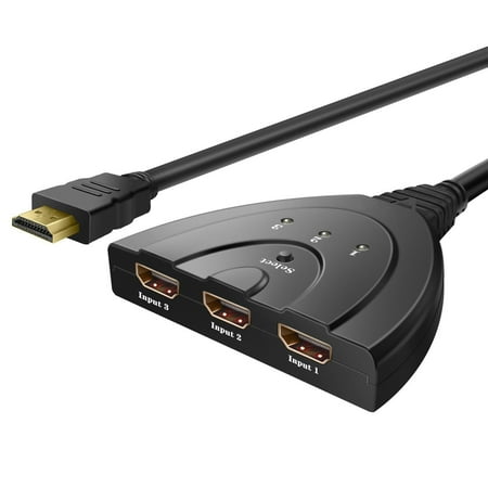 Vga Switcher Box 3 Port Switcher Splitter 3D 1080P Full HD 3 Input 1 Output Auto High Speed Switch Switcher Splitter Cable Hub Box Adapter (High Definition Multimedia Interface) ()