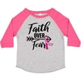 thumbnail image 3 of Inktastic Breast Cancer Awareness Faith over Fear with Pink Ribbon and Arrow Girls Toddler T-Shirt, 3 of 5