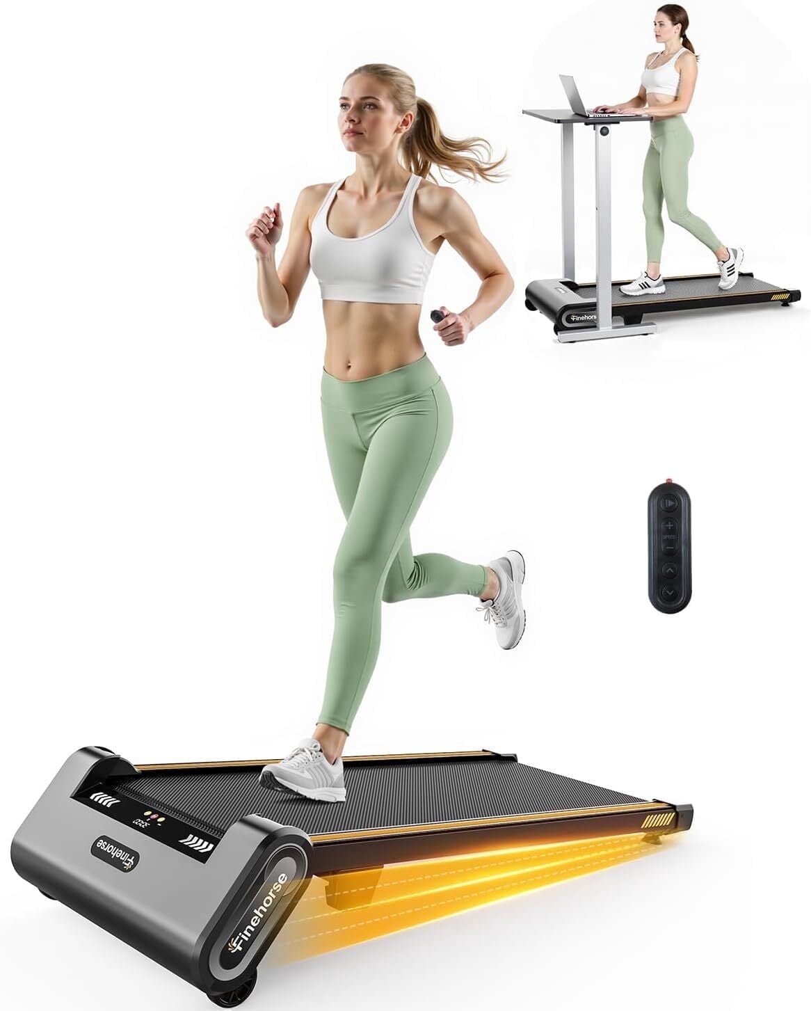 AKLUER 13% Max Auto Incline Walking Pad Treadmill, 6-Level Walking Desk with Remote Control, LED Display, 330Lbs Capacity, for Holiday gift