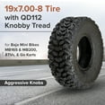thumbnail image 3 of AlveyTech 19x7.00-8 Knobby QD112 Tread - Replacement Tire for Baja Mini Bikes MB165/MB200, Warrior, Coleman, Massimo, Doodlebug Mini Bike Tires, ATV, Go-Karts, Racing Off-Road Style Tire Pattern, 3 of 7