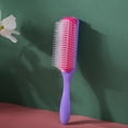 thumbnail image 3 of POINTERTECK 2pcs 9 Rows Styling Brush Straight Curly Hair Detangling Massage Comb (Purple), 3 of 10