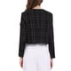 thumbnail image 3 of CHAQUETA BLAZER CROP DE TWEED SIN COLLAR Y CON BOTONES PARA MUJERES CHIC A CUADROS S NEGRO, 3 of 4