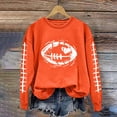 thumbnail image 4 of Mceream Womens Football Game Day Sweatshirt Casual Sunday Funday Sweatshirts Crew Neck Football Season Holiday Casual Long Sleeve Tops Orange S, 4 of 4