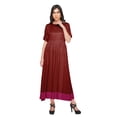 thumbnail image 4 of Moomaya Solid Cotton Pleated Dress Elbow Sleeve Indian Kurti WoMen's Summer Wear, 4 of 5