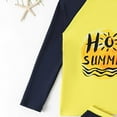 thumbnail image 5 of MEZZALL Girls' Long Sleeve 2PCS Swimsuit Sets Swimwear Summer Letter Print Swim Dress & Rash Guard Beach Swimwear For Toddler To Big Kids 6-7 Years Cozy Kids Swim Wear, 5 of 9
