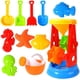 thumbnail image 1 of Juego de arena para playa de 11 piezas, juego de arena para niños, juego de juguetes de playa con carrito de cuatro ruedas, regadera, pala de arena, herramientas y 5 juguetes de animales., 1 of 6