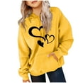thumbnail image 5 of Cotton Hoodies Sweashirts for Boys Girls 3-14 Years Long Sleeve Cute Hearts Printed Valentines Outfits Gifts (13 Years, Yellow), 5 of 5