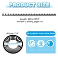 thumbnail image 2 of Uxcell 10mm (3/8") Plastic Binding Combs, 200 Pcs 21 Rings Comb Binding Spines 60 Sheet Capacity Letter Size for Binding Paper Sheets, Black, 2 of 6