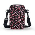 thumbnail image 2 of HELLHERO Leakproof Small Crossbody Purse, Polyester Crossbody Bag for Women, Christmas Candy Canes Holly Berries, 2 of 7