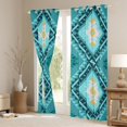 thumbnail image 3 of jejeloiu Vintage Aztec Rhombus Black Out Curtains,Cyan Bohemian Triangle Curtains Pack of 2 (42x63 Each),Boho Tribal Geometric Bedroom Curtains For Kids,Luxury Bedroom Decor, 3 of 6