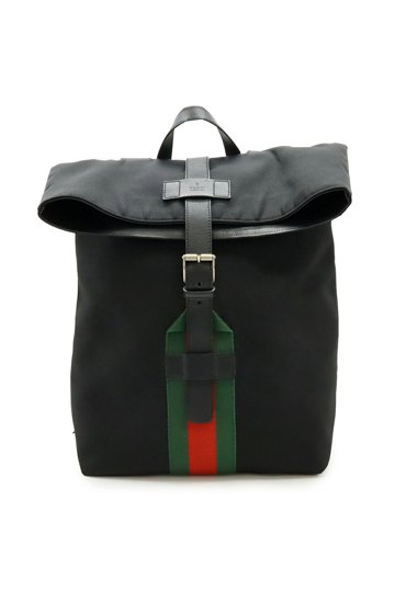 Gucci Black Backpack with Red and Green Accents Techno Gucci Techno Canvas Mini Backpack Canvas Backpack 630917  main image 4