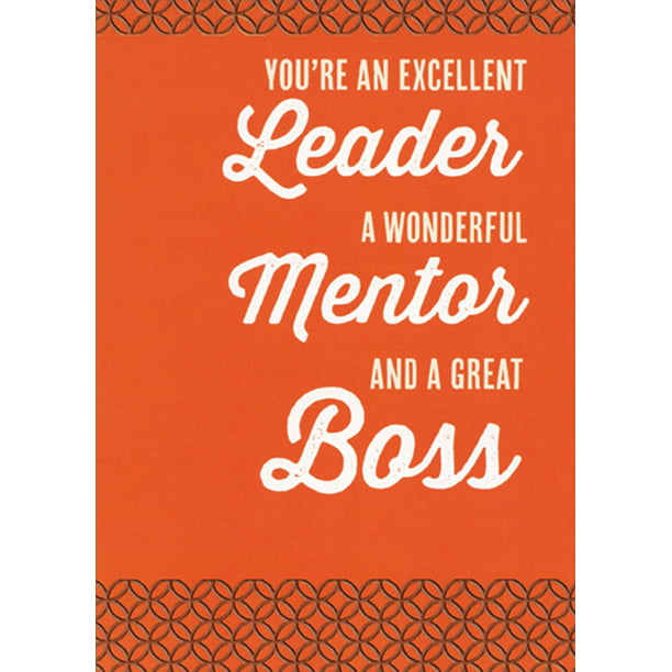 Recycled Paper Greetings Excellent Leader Wonderful Mentor Boss's Day ...