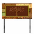 thumbnail image 3 of Prehistoric Headboard, Tree on Motifs Leaf Floral Ornaments Native Folk Patterns, Upholstered Decorative Metal Bed Headboard with Memory Foam, Twin Size, Brown Green, by Ambesonne, 3 of 4