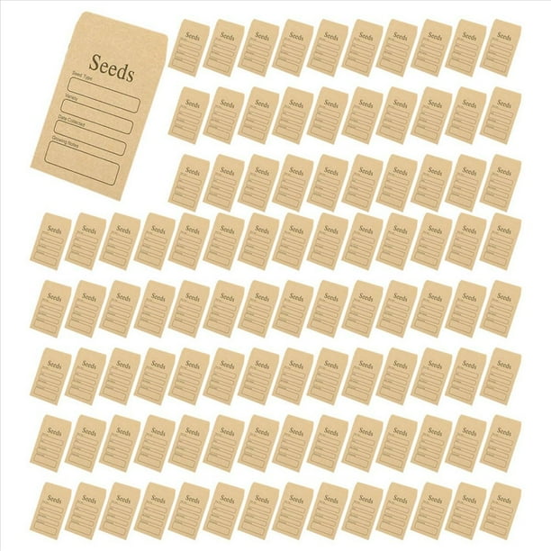 200 Sobres de Semillas de Papel Kraft MarróN de 3,54 X 2,36 Pulgadas, Sobres de Paquetes de Semillas Resellables y Autosellantes