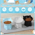 thumbnail image 4 of shuaien 3 Pack Elevated Cat Bowls with Non-Slip Pad, Anti-Vomiting Cat Dishes, Whisker Friendly Pet Bowls for Indoor Cats and Small Dogs, 15 Degree Angle Cat Food Bowl, 3 Colors, 4 of 8