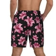 thumbnail image 4 of Uemuo Lilies Flowers Pattern Mens Swim Trunks Quick Dry Board Shorts with Mesh Lining, Stretch Beach Shorts Quick Dry No-Chafing Board Shorts-Large, 4 of 9