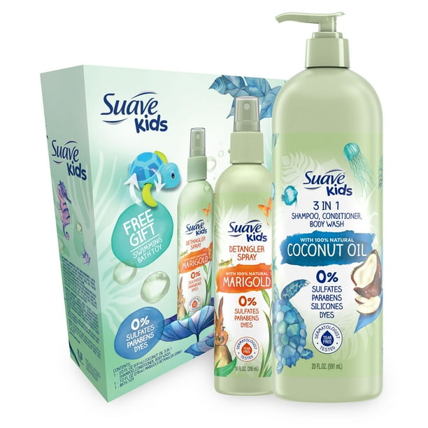 (13 Value) Suave Kids 3in1 Shampoo and Conditioner Gift Set, ParabenFree, Coconut Oil, 4