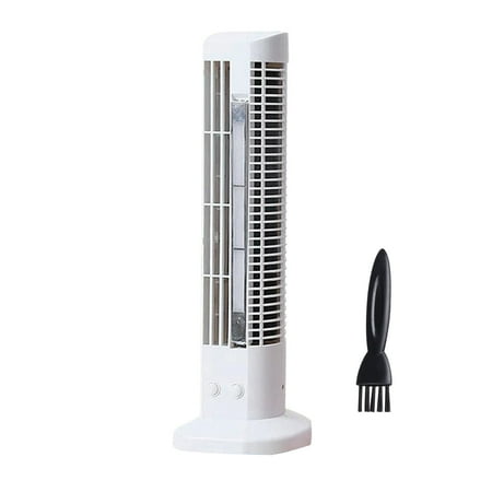 

yongmandr 2024 New Desktop Bladeless Tower Fans USB Rechargeable 3-Speed Tabletop Desk Fan Adjustable Head & Night Light Vertical Standing Personal Cooling Mini Fan (White)