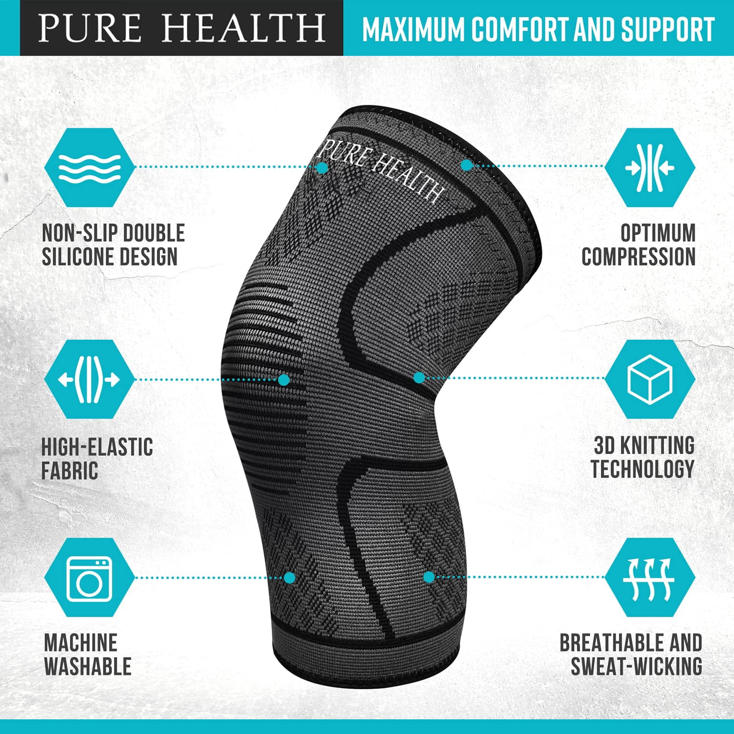 Knee Support Brace Compression Sleeve For Arthritis, Joint Pain, Ligament Injury, Meniscus Tear, ACL, MCL, Tendonitis, Pain Relief (Pack 1 Medium)