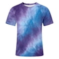 thumbnail image 4 of BUWTTED T Shirts for Man Tie Dye Print Short Sleeve Loose Comfort Fit Crew Neck Tees Summer Beach Hawaiian Breathable Casual Purple Shirt L, 4 of 4