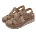 thumbnail image 4 of Sandalias de mujer suaves y cómodas con cuña calada de color sólido de verano para mujer Wmkox8yii  sa1647, 4 of 9