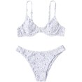 thumbnail image 1 of Maillot de Bain Deux Pièces pour Femmes, Bikini Triangle et String à Nouer sur le Côté, 1 of 4