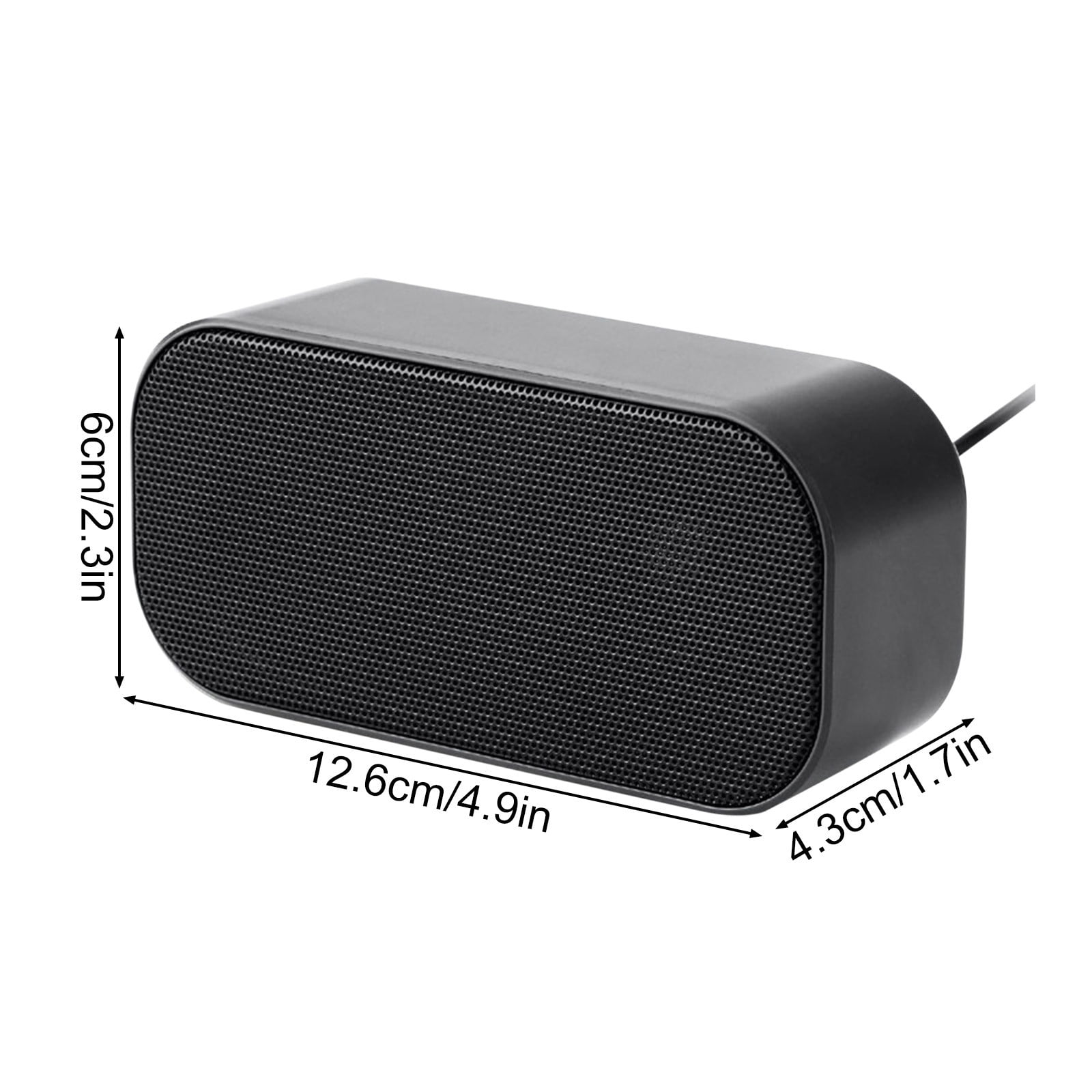 HOZVOMI USB Mini Computer Speaker - Portable Soundbar with Clear Audio, Built-in Subwoofer, Long Battery Life for PC/Laptop/Outdoor Party (Black)