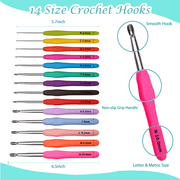 Yarniss Crochet Kit for Beginners,60 Pcs Starter Crochet Kits Include Soft Yarn,Hooks and Accessories