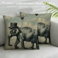 thumbnail image 3 of ONETECH Decorative  Throw Pillow Covers with Elephant Patterns - Modern Farmhouse Pillowcase with Rustic  Textured Cushion Cover for Sofa Couch Bed, 3 of 5