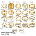 thumbnail image 4 of 22 Femenino Anillo de Oro Apilamiento Anillo Corazón Anillo de Perlas Corazón Apilamiento Anillos para Niñas, 4 of 8