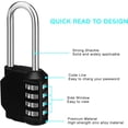 thumbnail image 5 of Outdoor Code Padlock for Gate, Shed, 4 Digit Large Combination Padlock Long Shackle for Locker Locker Sport, College, School, Combination Lock Black, 5 of 5
