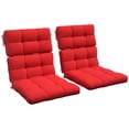 thumbnail image 1 of Coussin de Chaise Intérieur Extérieur avec Attaches, Capitonné à Boutons, pour Jardin, Rouge, 1 of 10