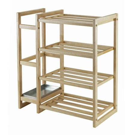 Isabel Shoe Rack with Umbrella Stand and Tray - Natural - Winsome