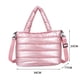 thumbnail image 2 of Bolsa de hilo de nailon para mujer moda coreana de invierno con asa superior de Color puro JShteea  Para Estrenar, 2 of 8