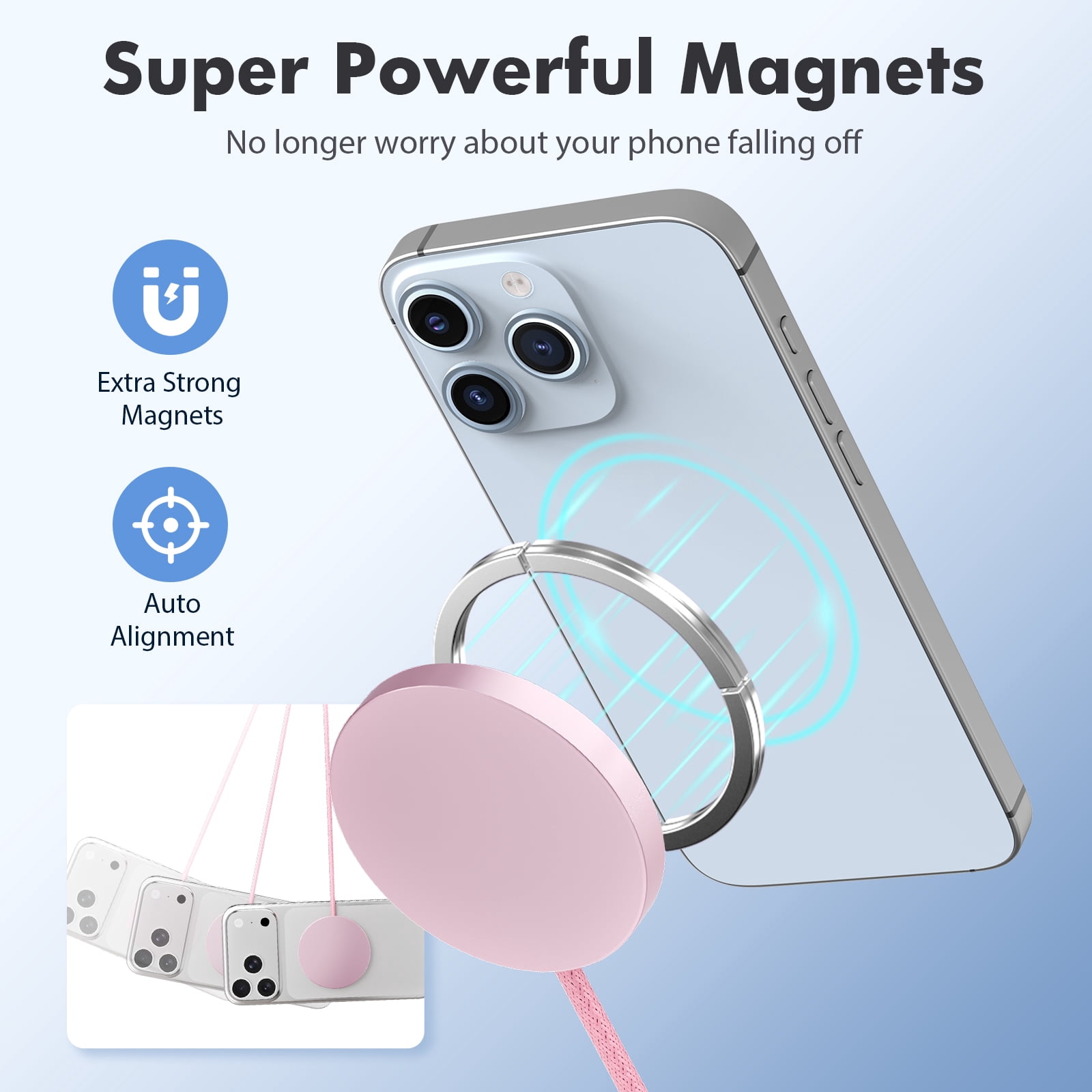Magnetic Wireless Charging Pad [2-Pack], Ultra-Thin Pink Magnetic Charger, 25W Fast Wireless Charger Compatible with iPhone 17/16/15/14/13/12, AirPods
